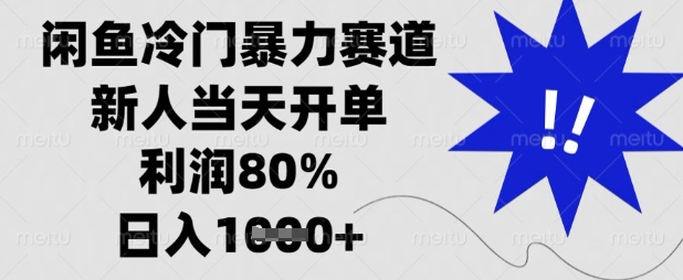 閑魚冷門暴力賽道，新人當天開單，利潤80%，日入數張【揭秘】