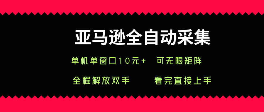 亞馬遜全自動采集，單機單窗口一天10+，可無限矩陣去做【揭秘】