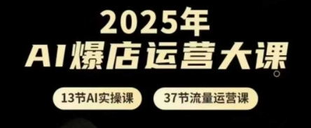2025年AI爆店運(yùn)營大課，13節(jié)AI實(shí)操課+37節(jié)流量運(yùn)營課