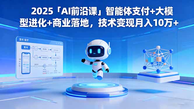 2025「AI前沿課」智能體支付+大模型進化+商業落地,技術變現月入10萬+