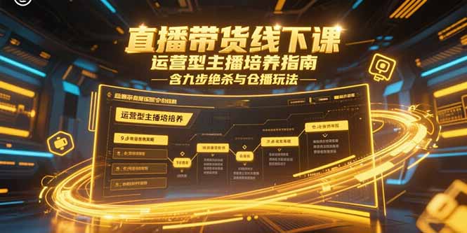直播帶貨線下課,運營型主播培養指南,含九步絕殺與倉播玩法