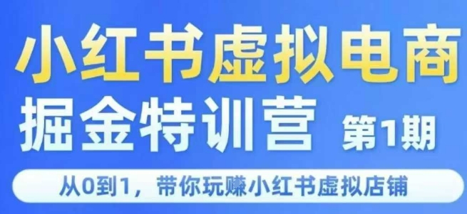 小紅書虛擬電商掘金特訓營第1期,從0到1,帶你玩轉小紅書虛擬店鋪