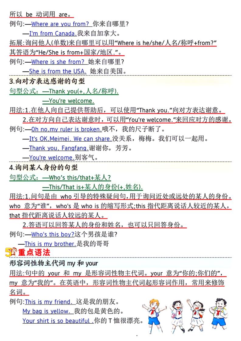 人教PEP版三下英語1-6單元記讀小紙條