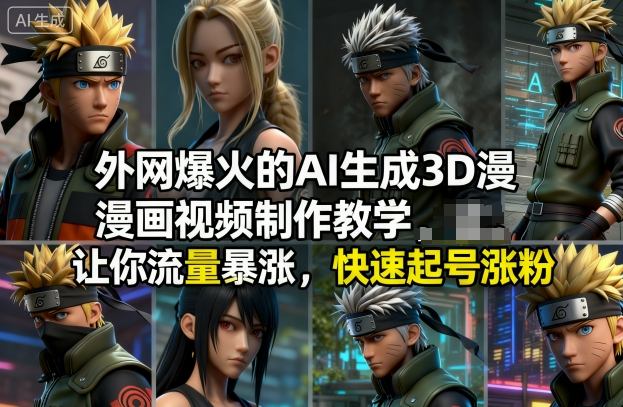 外網爆火的AI生成3D漫畫視頻制作教學，讓你流量暴漲，快速起號漲粉！