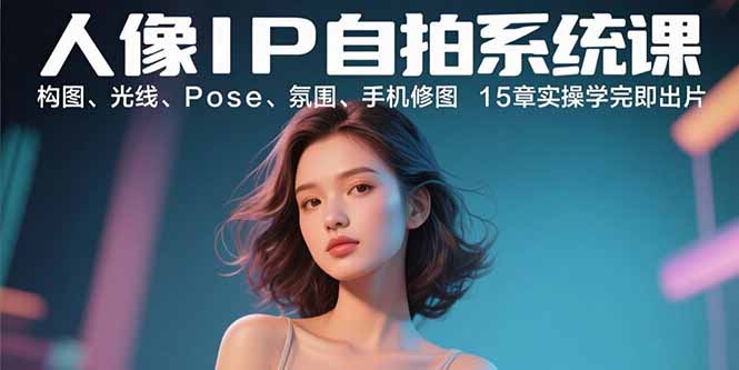 人像IP自拍系統課：構圖、光線、Pose、氛圍、手機修圖 15章實操學完即出片