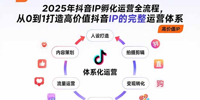 2025年抖音IP孵化運營全流程,從0到1打造高價值抖音IP的完整運營體系