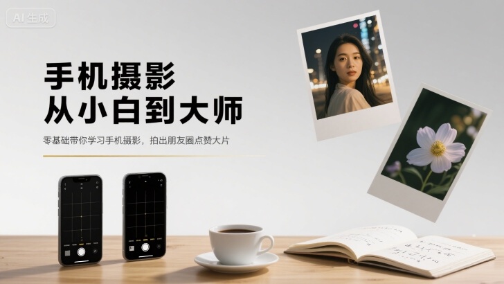手機攝影從小白到大師，零基礎帶你學習手機攝影，拍出朋友圈點贊大片