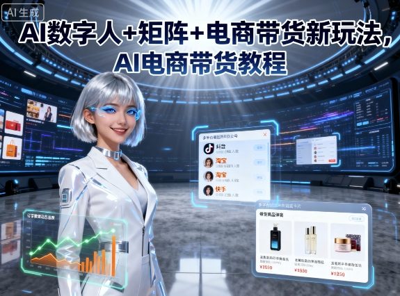 AI數字人+矩陣+電商帶貨新玩法，AI電商帶貨教程