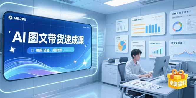 AI圖文帶貨速成課，養號引流秘籍，爆款選品策略，美圖制作全流程