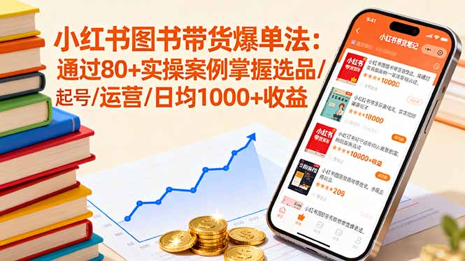 小紅書圖書帶貨爆單法:通過80+實操案例掌握選品/起號/運營/日均1000+收益