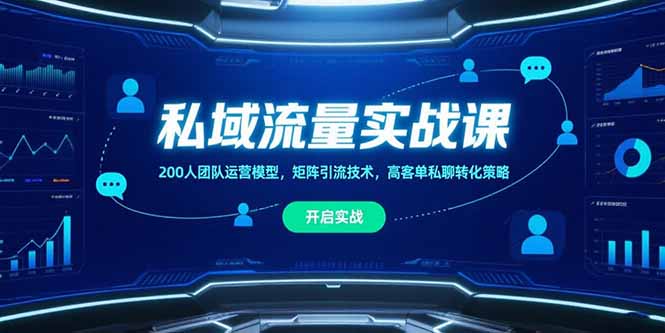 私域流量實戰(zhàn)課,200人團隊運營模型,矩陣引流技術(shù),高客單私聊轉(zhuǎn)化策略