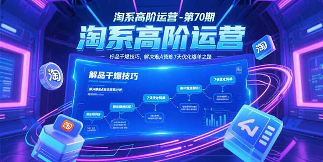 淘系高階運營-第70期,標品干爆技巧,解決難點策略,大佬操盤方法