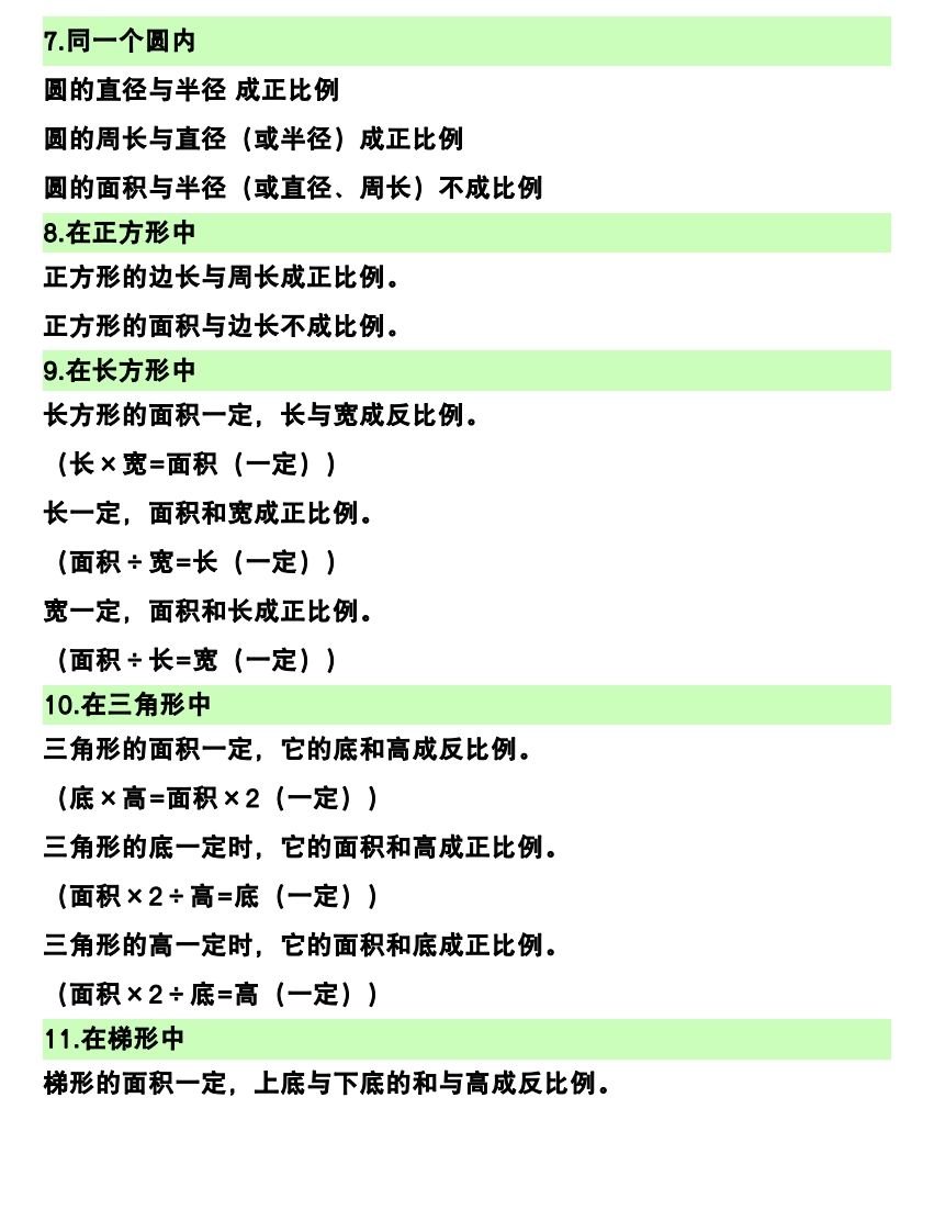 六下數學(正比例和反比例)易錯知識點