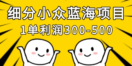 細分小眾藍海項目，一單利潤3張，每月收入穩定過1w+