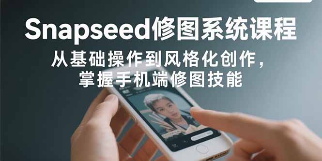 Snapseed修圖系統課程：從基礎操作到風格化創作，掌握手機端修圖技能