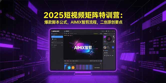 2025短視頻矩陣特訓營：爆款腳本公式，AIMIX智剪流程，二創原創要點