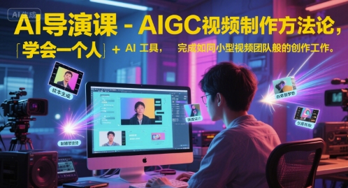 AI導演課-AIGC視頻制作方法論，學會一個人+AI工具，完成如同小型視頻團隊般的創作工作，實現導演夢