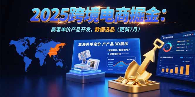 2025跨境電商掘金:藍海市場定位,高客單價產品開發,數據選品(更新7月