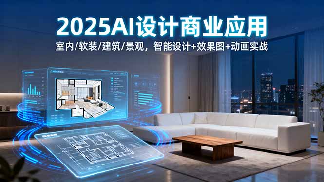 2025AI設(shè)計商業(yè)應(yīng)用：室內(nèi)/軟裝/建筑/景觀，智能設(shè)計+效果圖+動畫實戰(zhàn)