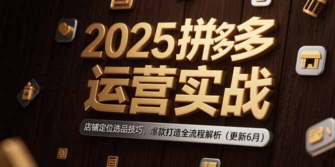 2025拼多多運營實戰：店鋪定位選品技巧，爆款打造全流程解析(更新6月