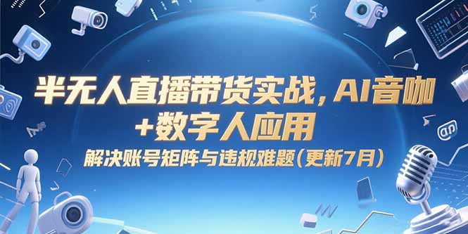 半無人直播帶貨實戰,AI音咖+數字人應用 解決賬號矩陣與違規難題(更新7月