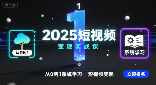 2025短視頻變現實戰課,從0到1系統學習短視頻變現