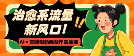 治愈系流量新風口，AI+宮崎駿動畫創作實戰課，從0到1打造爆款視頻