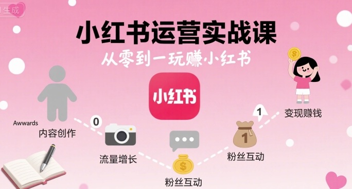 小紅書運營實戰課，從零到一玩賺小紅書