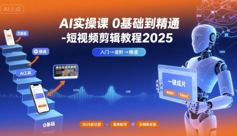 AI實操課0基礎(chǔ)到精通-短視頻剪輯教程2025