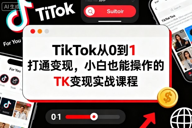 TikTok從0到1打通變現,小白也能操作的TK變現實戰課程