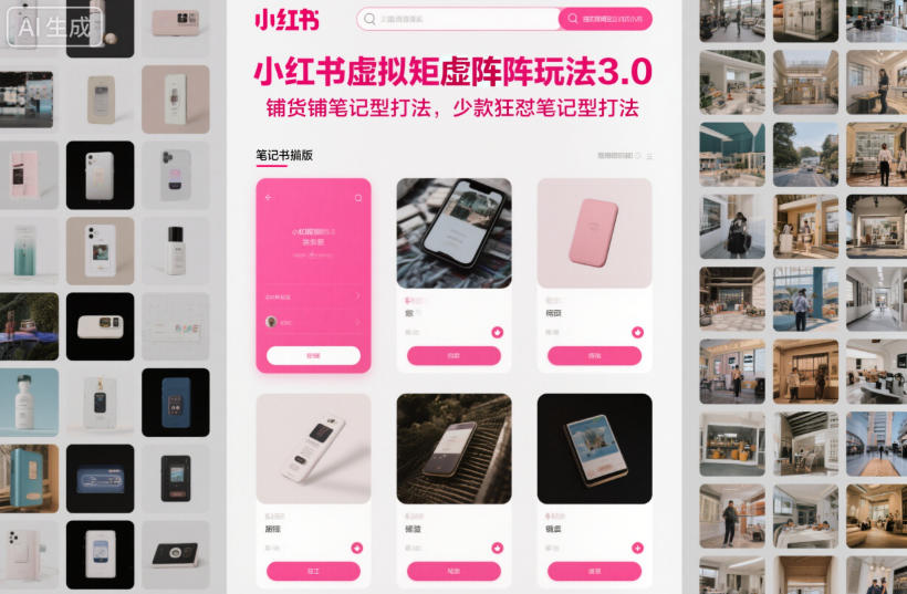 小紅書虛擬矩陣玩法3.0,鋪貨鋪筆記型打法,少款狂懟筆記型打法