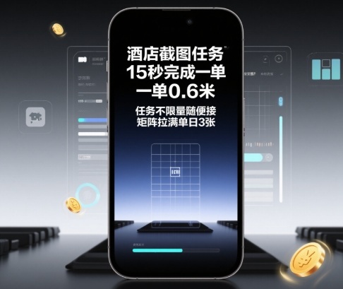 酒店截圖任務(wù)，15秒完成一單，一單0.6米，任務(wù)不限量隨便接，矩陣?yán)瓭M單日3張【揭秘】