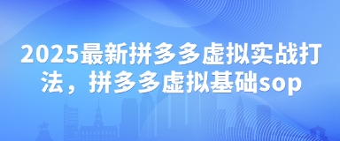 2025最新拼多多虛擬實戰打法，拼多多虛擬基礎sop