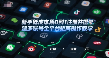 新手低成本從0到1注冊并搭建多賬號全平臺矩陣操作教學，手機號-郵箱-IP-工具