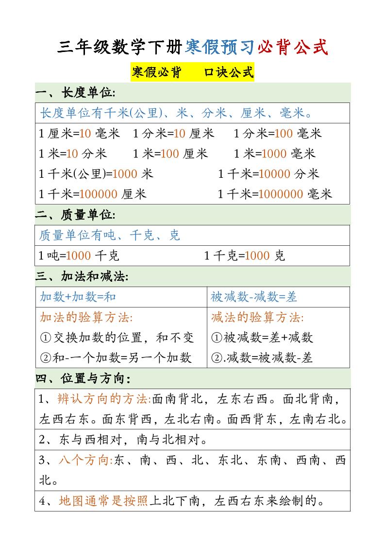三下數學必備公式大全(3)