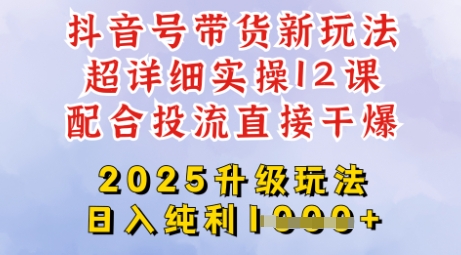 2025全新升級抖音帶貨玩法，一天純利四位數，從剪輯到選品再到發布投流，超詳細玩法揭秘