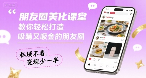 朋友圈美化課堂，教你輕松打造，吸睛又吸金的朋友圈，私域不看，變現(xiàn)少一半