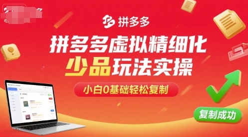 拼多多虛擬精細(xì)化少品玩法實(shí)操，小白0基礎(chǔ)輕松復(fù)制