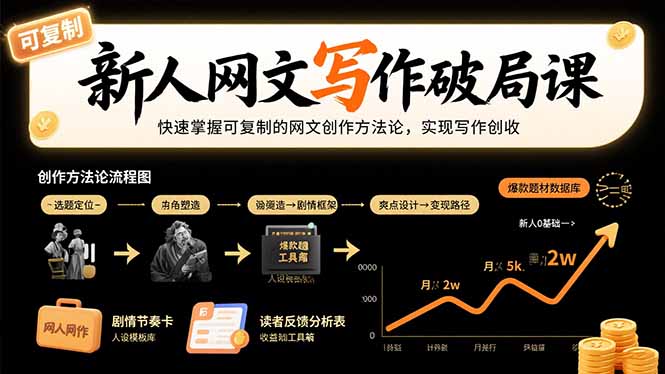 新人網文寫作破局課：快速掌握可復制的網文創作方法論，實現寫作創收