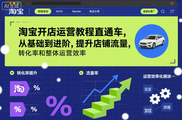 淘寶開店運營教程直通車,從基礎到進階,提升店鋪流量,轉化率和整體運營效率(更新11月)