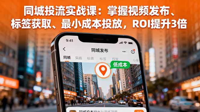 同城投流實戰課:掌握視頻發布、標簽獲取、最小成本投放,ROI提升3倍