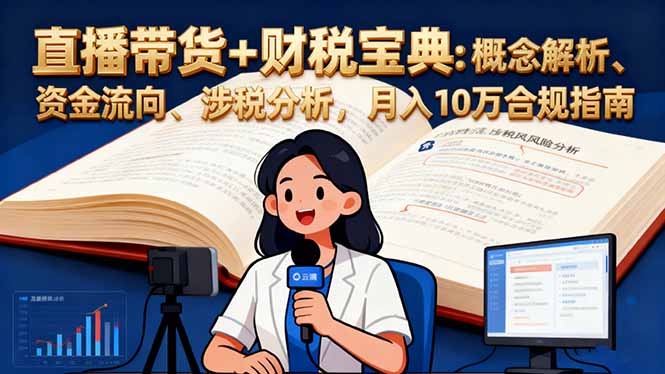 直播帶貨+財(cái)稅寶典：概念解析、資金流向、涉稅分析，月入10萬(wàn)合規(guī)指南
