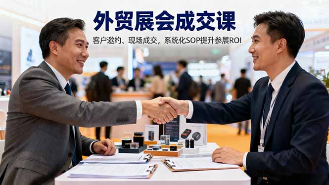 外貿展會成交課，含目標制定、客戶邀約、現場成交，系統化SOP提升參展ROI