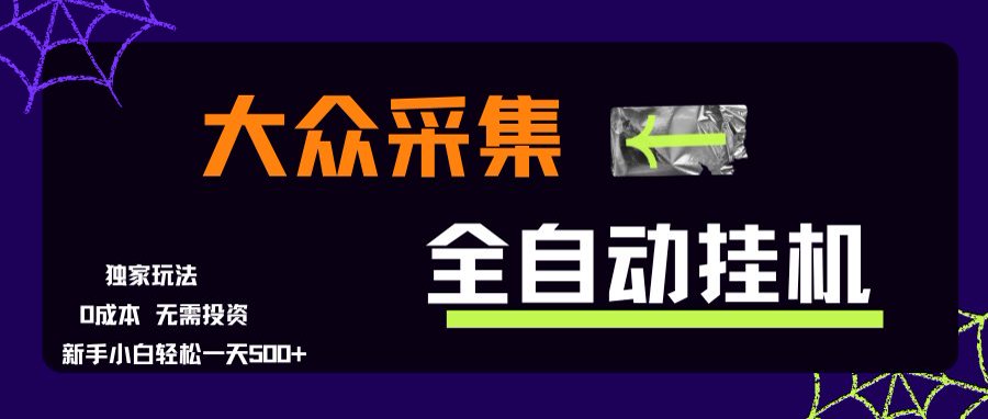 大眾采集全自動(dòng)玩法，新手小白輕松一天500+，操作簡(jiǎn)單