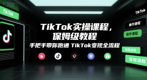 TikTok實操課程，保姆級教程，手把手帶你跑通TikTok變現全流程