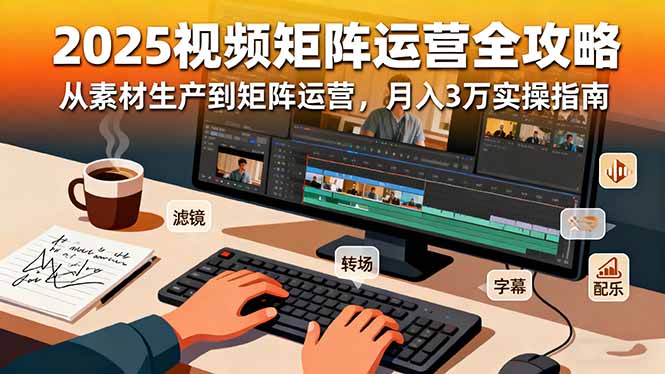 2025短視頻矩陣運(yùn)營(yíng)全攻略：從素材生產(chǎn)到矩陣運(yùn)營(yíng)，月入3萬實(shí)操指南