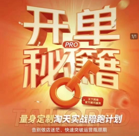 淘寶開單秘籍PRO，量身定制淘天實戰陪跑計劃，告別做店迷茫、快速突破運營瓶頸期(更新)