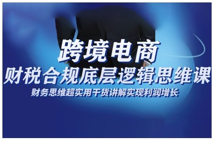 跨境電商財稅合規底層邏輯思維課，財務思維超實用于貨講解實現利潤增長