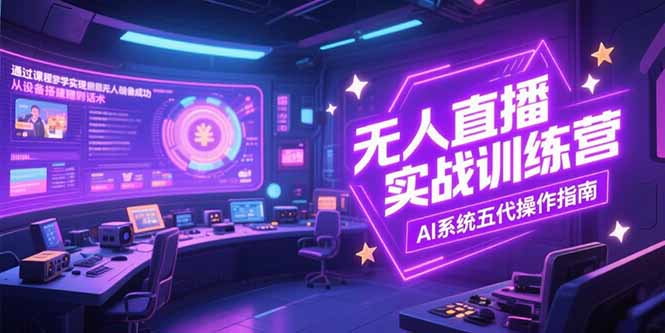 無人直播實操訓練營,從設備搭建到話術,AI系統五代操作指南(7月更新