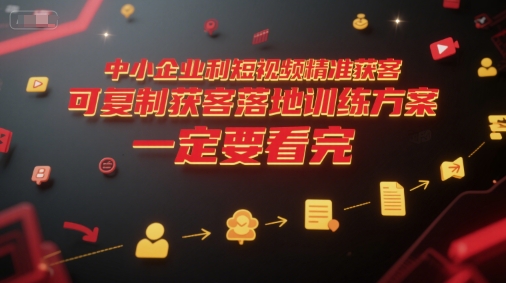中小企業利用短視頻精準獲客，可復制獲客落地訓練方案，做好短視頻，一定要看完